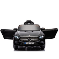 12V Kids Ride On Car W Parents Remote Control,Licensed Mercedes Benz Cls 350 For Kids,Four Wheel Suspension,Power Display,Music,Volume Control,Led Lights,Mp3,Usb Sd For Kids 37 95 Months. Black 50 99 Lbs Polypropylene