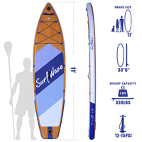 Inflatable Stand Up Paddle Board 11'X34"X6" With Accessories Water Sports Purple Anti Slip Garden & Outdoor American Design,Beach Multifunctional Pvc