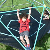 10Ft Geometric Dome Climber Play Center, Kids Climbing Dome Tower With Hammock, Rust & Uv Resistant Steel Supporting 1000 Lbs Green Metal