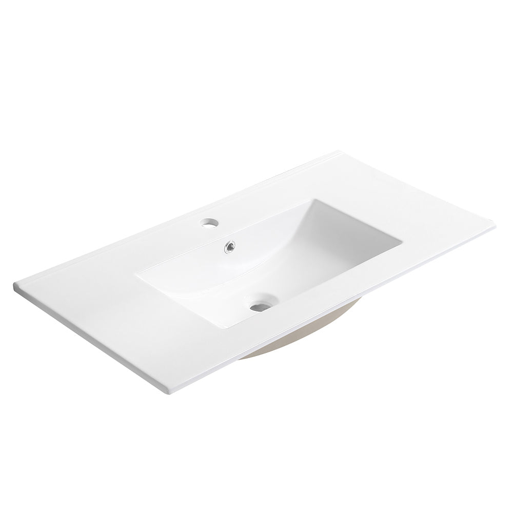 24 Inch Wall Mounted Bathroom Vanity With White Ceramic Basin,Two Soft Close Cabinet Doors, Solid Wood,Excluding Faucets,Light Oak Light Oak Solid Wood