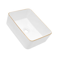 16x12 Inch White Ceramic Rectangular Vessel Bathroom white-ceramic