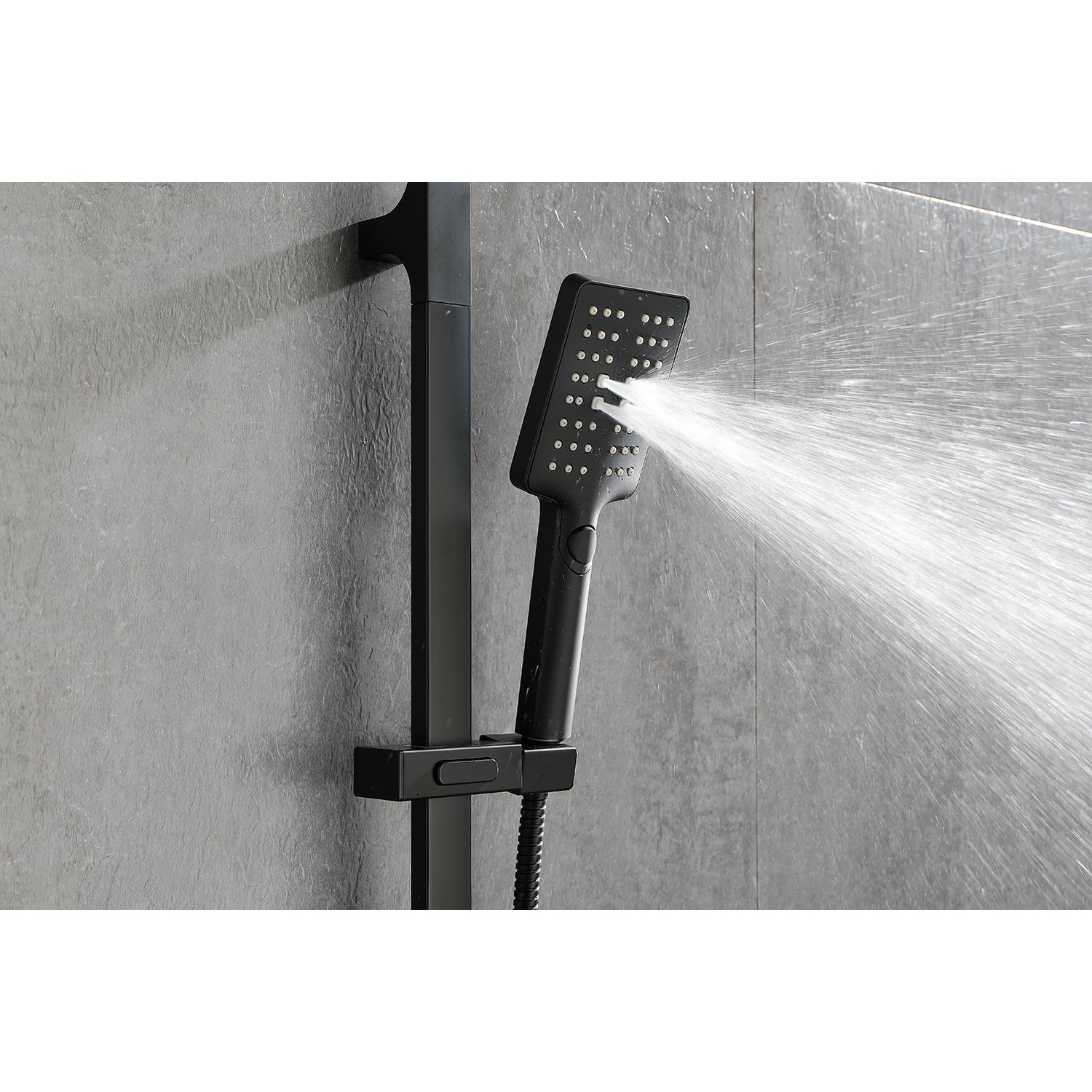 Handheld Shower With 28 Inch Slide Bar And 59 Inch Hose Matte Black Bathroom Stainless Steel