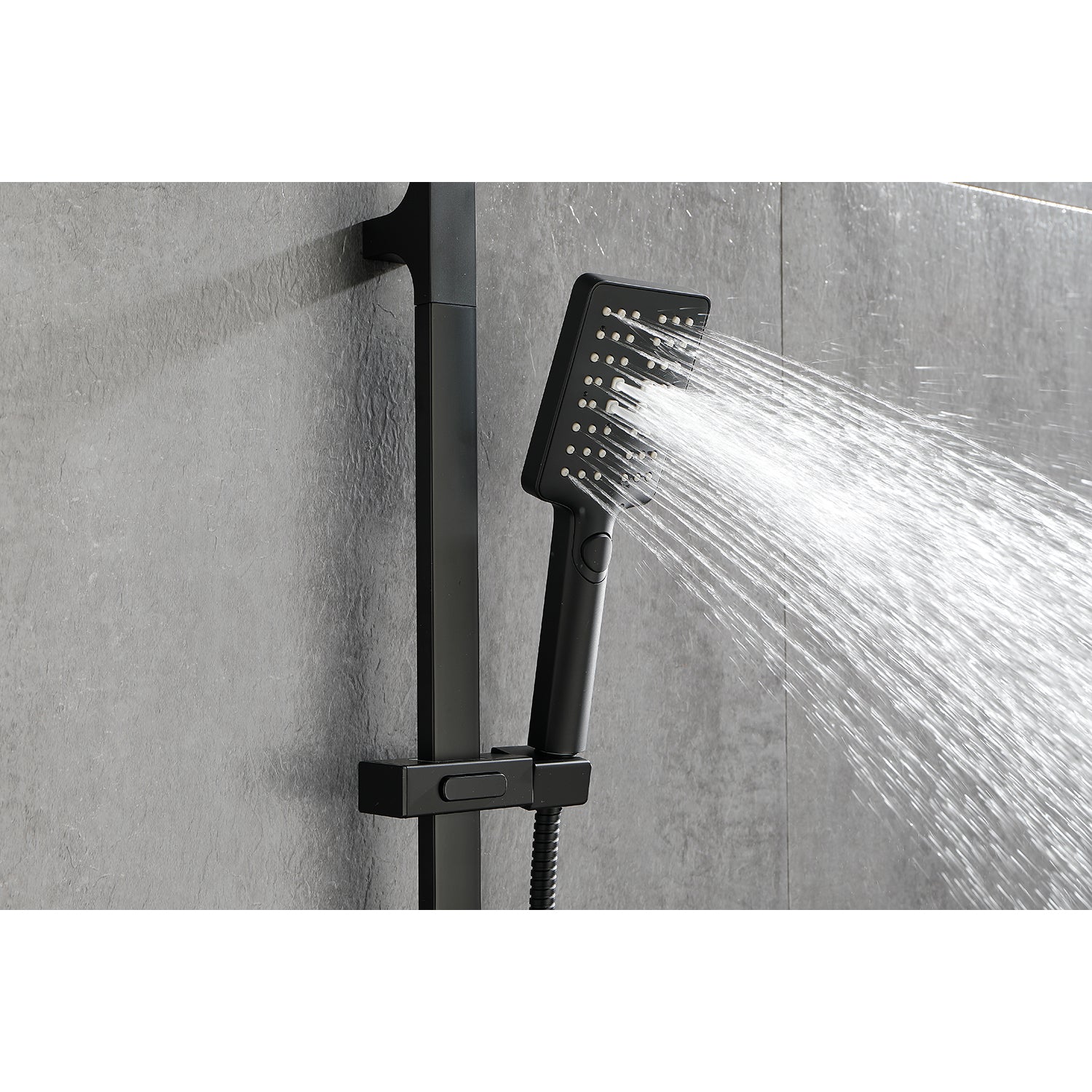 Handheld Shower With 28 Inch Slide Bar And 59 Inch Hose Matte Black Bathroom Stainless Steel