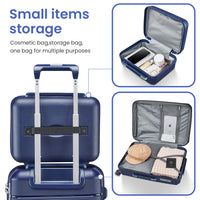 Luggage Sets 4 Piece 14 20 24 28 Pp Lightweight & Durable Expandable Suitcase Navy Blue Polypropylene