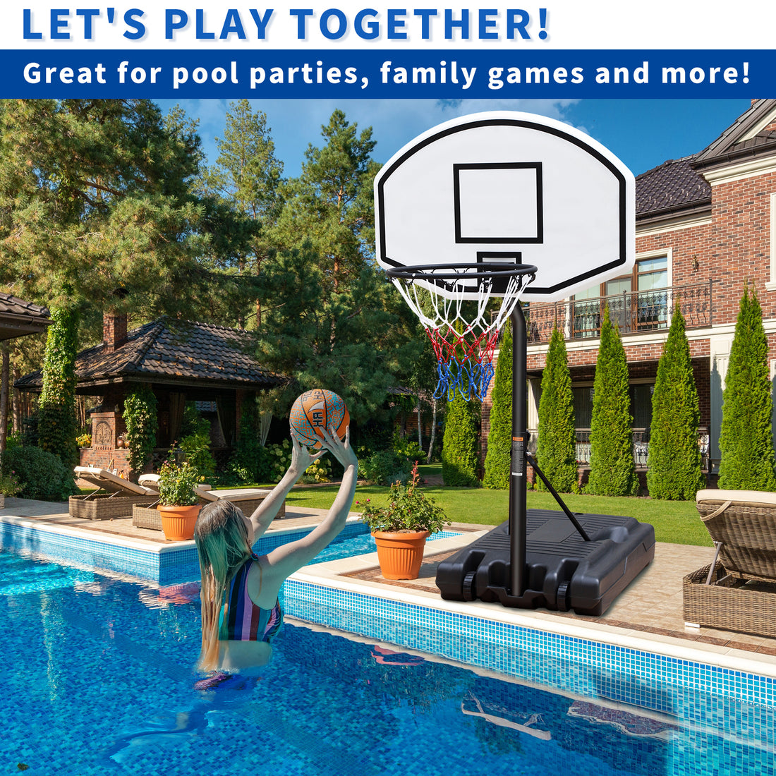 Portable Poolside Basketball Hoop Swimming Pool