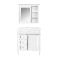 30'' Bathroom Vanity With Top Sink, Modern Bathroom Storage Cabinet With 2 Drawers And A Tip Out Drawer, Freestanding Vanity Set With Mirror Cabinet, Single Sink Bathroom Vanity 3 White 2 5 Bathroom Freestanding Solid Wood Mdf Resin Painted