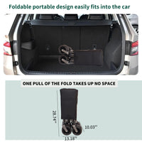 Folding Wagon, Heavy Duty Utility Beach Wagon Cart For Sand With Big Wheels, Adjustable Handle&Drink Holders For Shopping, Camping,Garden And Outdoor Black Garden & Outdoor American Design Fabric Steel