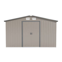 Patio, Lawn & Garden,Metal Outdoor Storage Shed 10Ft X 12Ft,Clearance With Lockable Door Metal Garden Shed Steel Anti Corrosion Storage House Waterproof Tool Shed For Backyard Patio Brown Metal