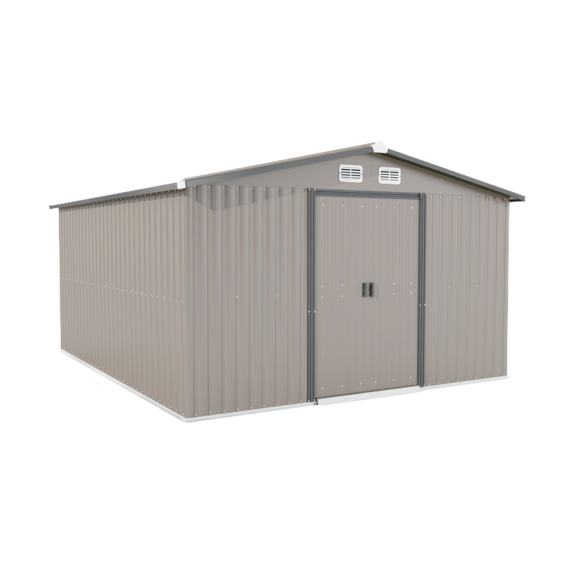 Patio, Lawn & Garden,Metal Outdoor Storage Shed 10Ft X 12Ft,Clearance With Lockable Door Metal Garden Shed Steel Anti Corrosion Storage House Waterproof Tool Shed For Backyard Patio Brown Metal