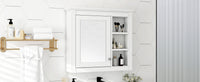 30'' X 28'' Medicine Cabinet, Wall Mounted Bathroom Storage Cabinet, Modern Bathroom Wall Cabinet With Mirror,Medicine Cabinet, Mirror Cabinet With 3 Open Shelves Not Include Bathroom Vanity White 1 5 Mirror Included Bathroom Wall Mounted Mdf Glass