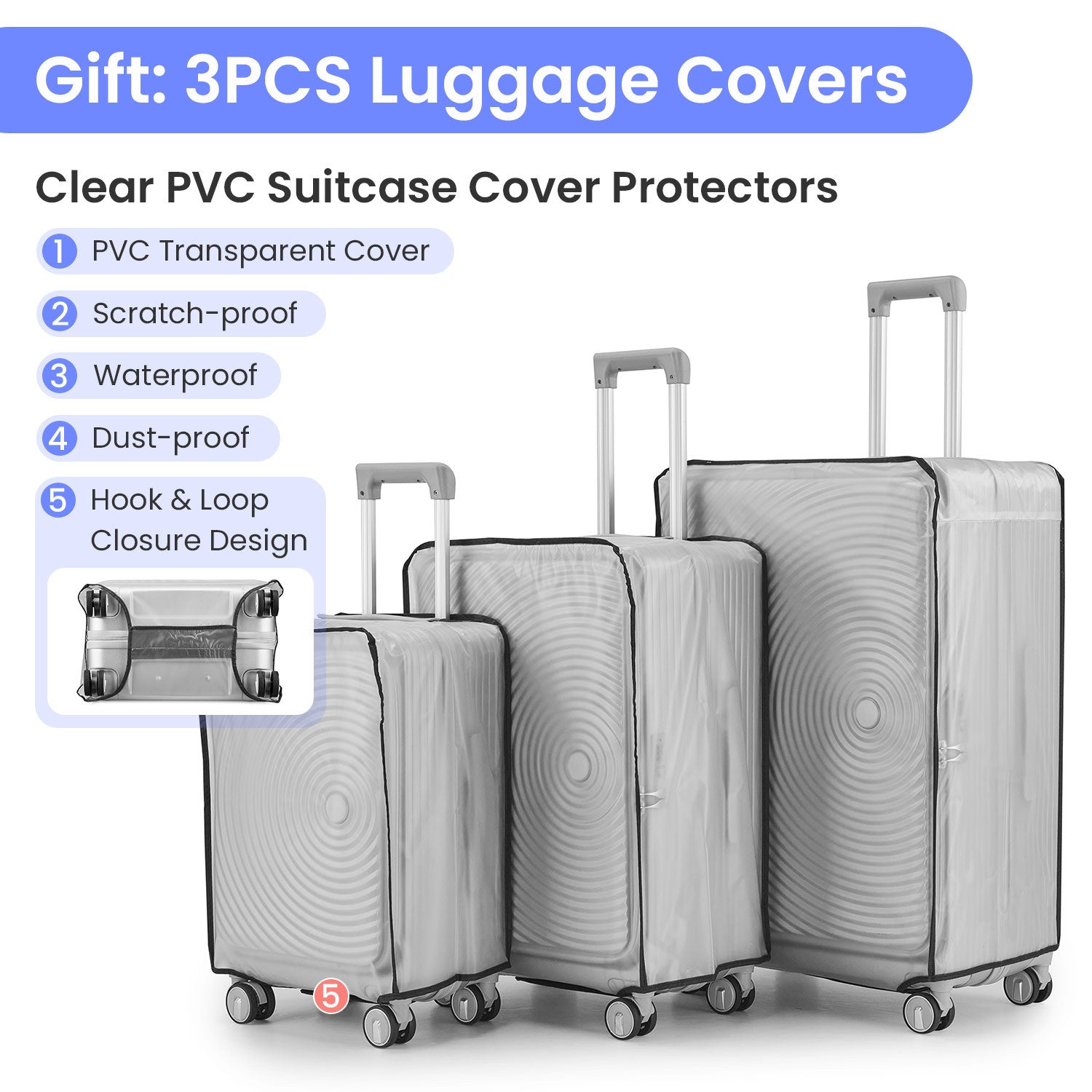 Luggage Sets 3 Piece 20 24 28 , Expandable Carry On Luggage With Tsa Lock Airline Approved, 100% Pc Hard Shell And Lightweight Suitcase With Front Pocket And Spinner Wheels Silver Pc