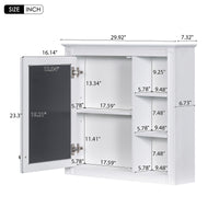 30'' X 28'' Medicine Cabinet, Wall Mounted Bathroom Storage Cabinet, Modern Bathroom Wall Cabinet With Mirror,Medicine Cabinet, Mirror Cabinet With 3 Open Shelves Not Include Bathroom Vanity White 1 5 Mirror Included Bathroom Wall Mounted Mdf Glass