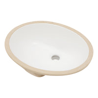 18"x15" White Ceramic Oval Undermount Bathroom Sink white-ceramic