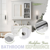 30'' Bathroom Vanity With Top Sink, Modern Bathroom Storage Cabinet With 2 Drawers And A Tip Out Drawer, Freestanding Vanity Set With Mirror Cabinet, Single Sink Bathroom Vanity 3 White 2 5 Bathroom Freestanding Solid Wood Mdf Resin Painted