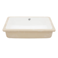 18"x12" White Ceramic Rectangular Undermount Bathroom white-ceramic