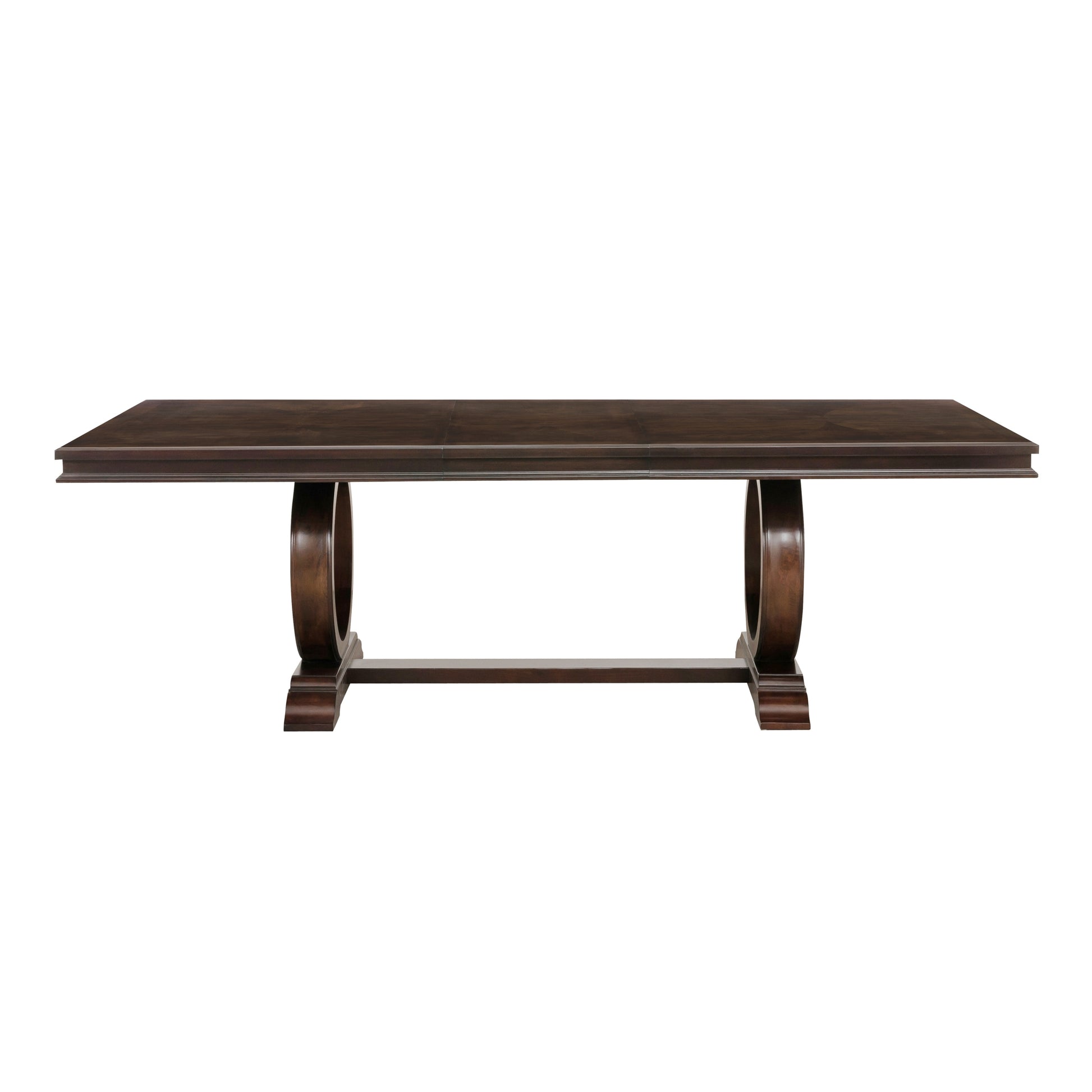 Modern Traditional 7Pc Dining Set Table With Extension Leaf And 6 Upholstered Chairs Dark Cherry Finish Wooden Kitchen Dining Furniture Upholstered Chair Wood Cherry Seats 6 Wood Dining Room Self Storing Leaf Extendable Traditional Rectangular Dining