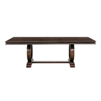 Modern Traditional 7Pc Dining Set Table With Extension Leaf And 6 Upholstered Chairs Dark Cherry Finish Wooden Kitchen Dining Furniture Upholstered Chair Wood Cherry Seats 6 Wood Dining Room Self Storing Leaf Extendable Traditional Rectangular Dining