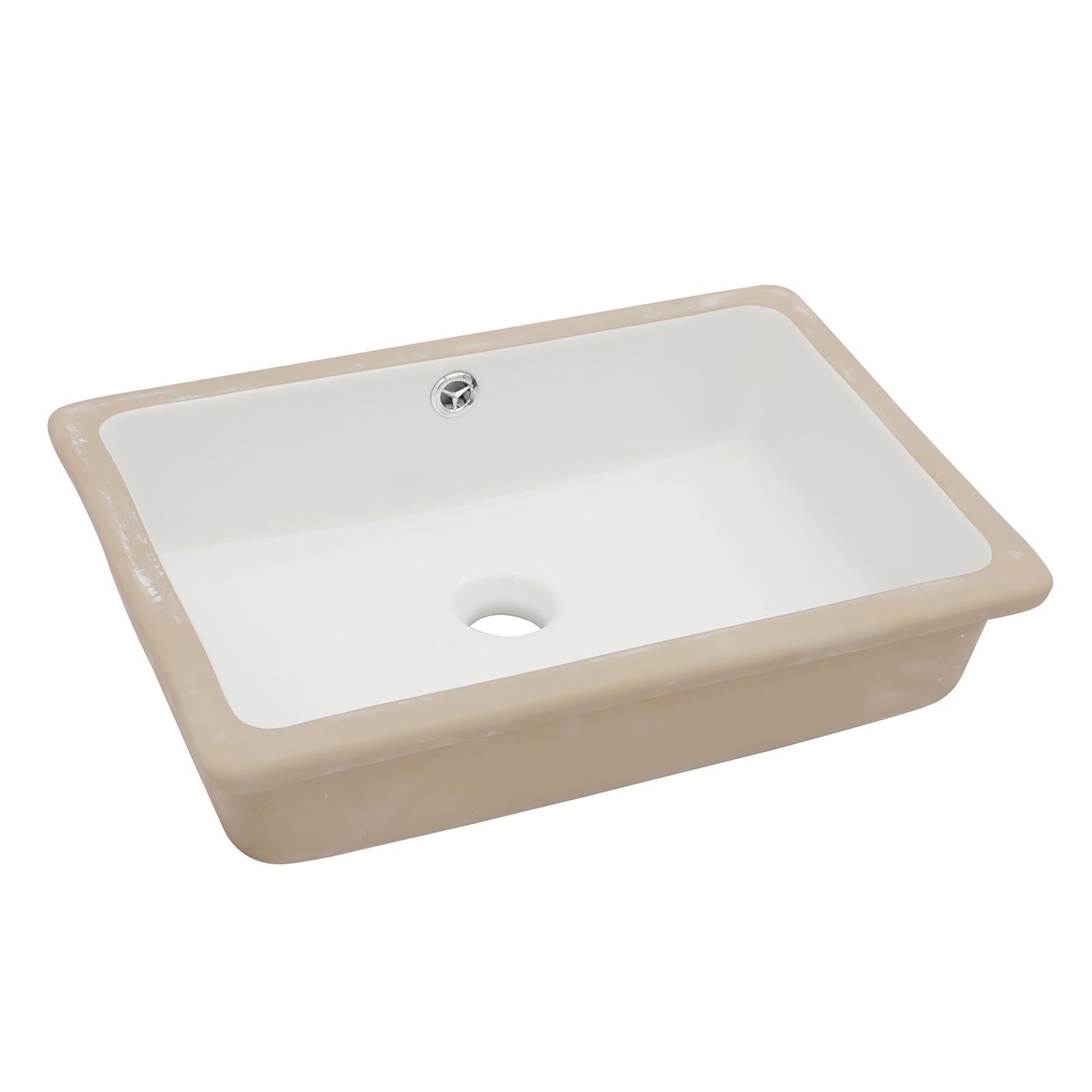 18"x12" White Ceramic Rectangular Undermount Bathroom white-ceramic