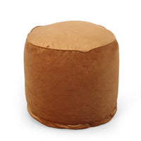 Shimon Cylinder Pouf, Apricot Apricot Pu Velvet