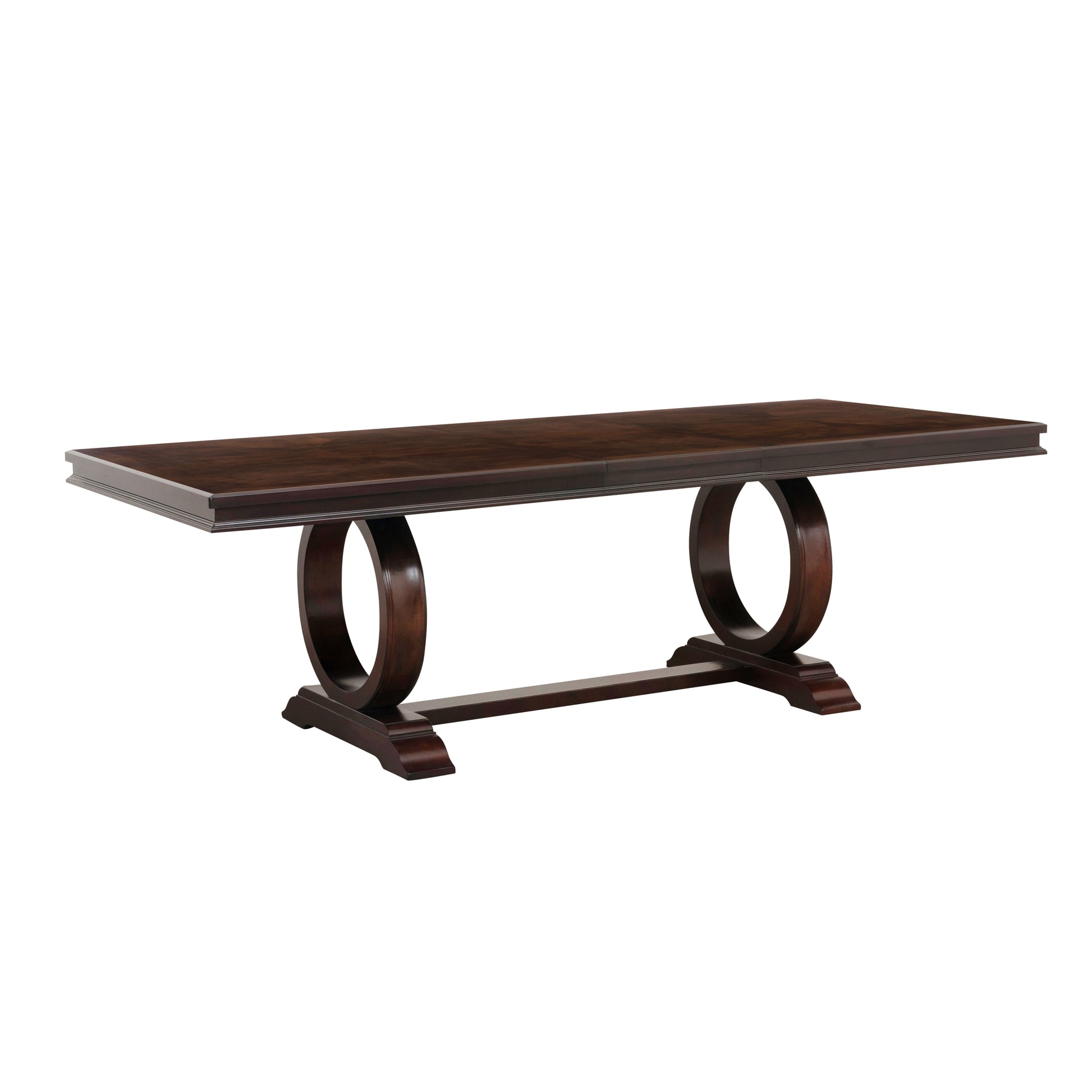 Modern Traditional 7Pc Dining Set Table With Extension Leaf And 6 Upholstered Chairs Dark Cherry Finish Wooden Kitchen Dining Furniture Upholstered Chair Wood Cherry Seats 6 Wood Dining Room Self Storing Leaf Extendable Traditional Rectangular Dining