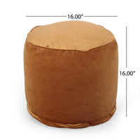 Shimon Cylinder Pouf, Apricot Apricot Pu Velvet