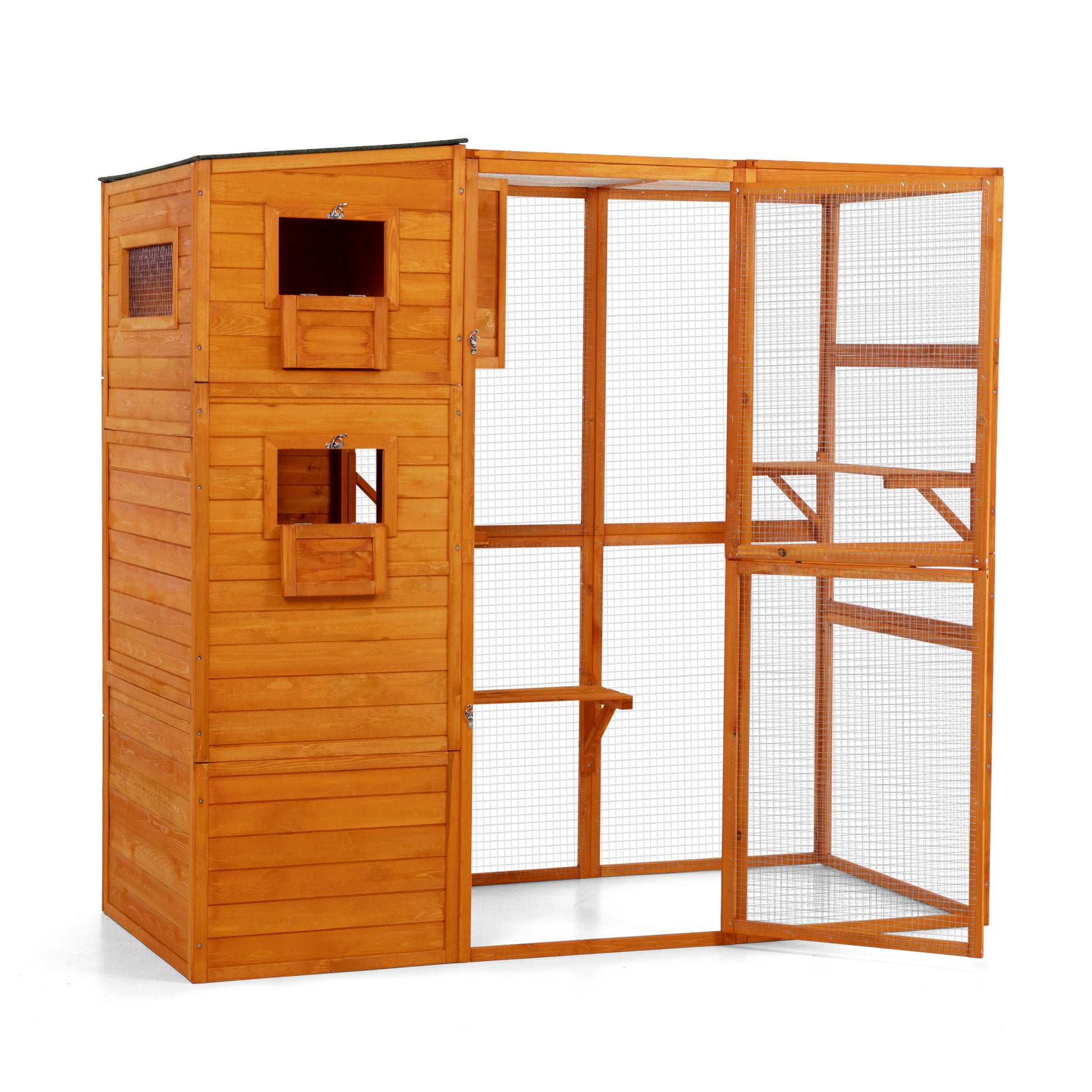 Large Cat Villa.Pet Orange Orange Metal & Wood