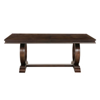 Modern Traditional 7Pc Dining Set Table With Extension Leaf And 6 Upholstered Chairs Dark Cherry Finish Wooden Kitchen Dining Furniture Upholstered Chair Wood Cherry Seats 6 Wood Dining Room Self Storing Leaf Extendable Traditional Rectangular Dining