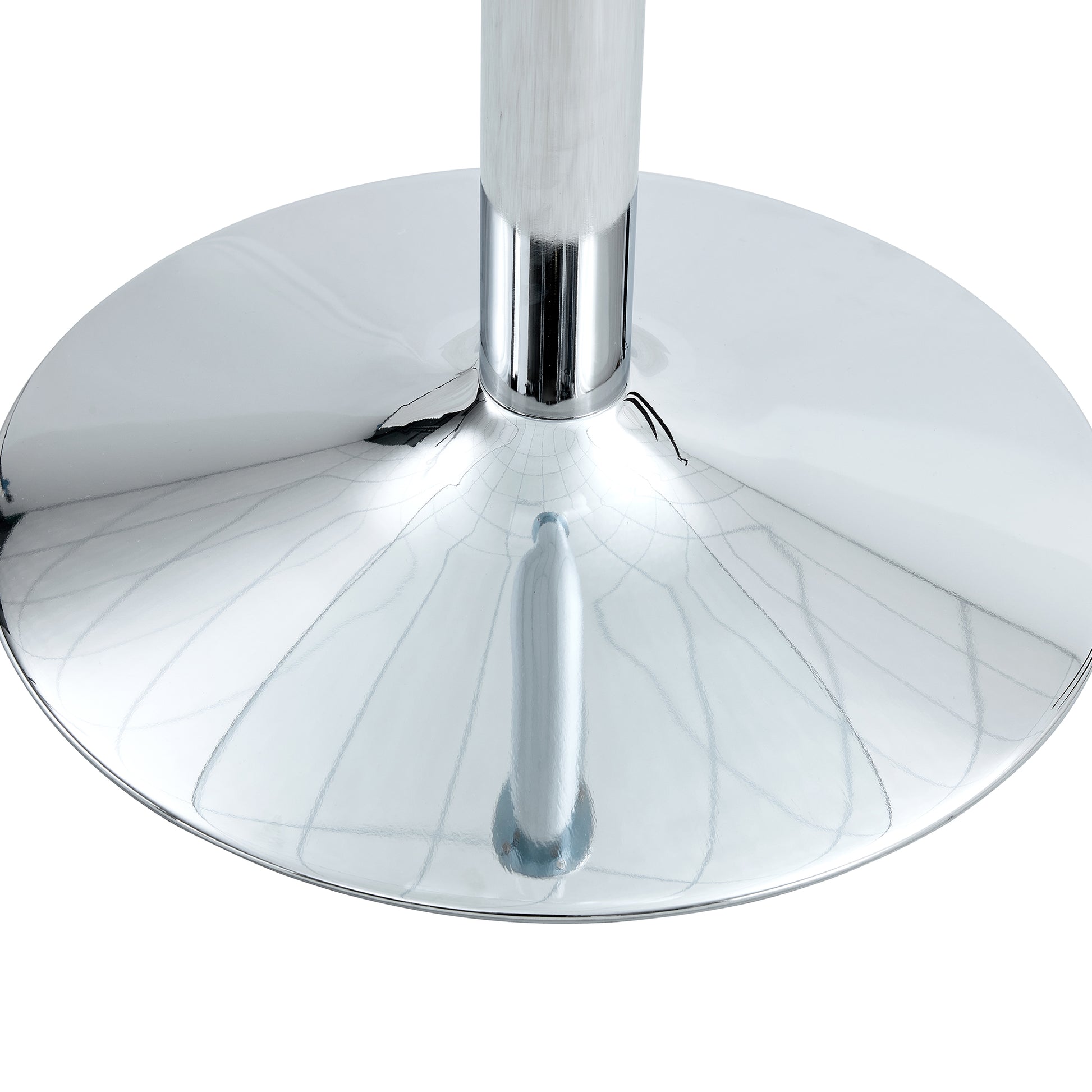 A Glass Tabletop With A Diameter Of 35 Inches And A Modern Minimalist Circular Dining Table With Electroplated Silver Metal Legs. Suitable For Restaurants, Living Rooms, And Conference Rooms.Dt 1166 Transparent Glass Metal