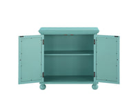 Classic Storage Cabinet 1Pc Modern Traditional Accent Chest With Mirror Doors Antique Aqua Finish Pendant Pulls Wooden Furniture Living Room Bedroom Accent Chests 1 2 Shelves Antique Aqua Primary Living Space Modern,Traditional Wood