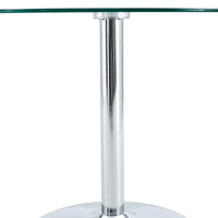 A Glass Tabletop With A Diameter Of 35 Inches And A Modern Minimalist Circular Dining Table With Electroplated Silver Metal Legs. Suitable For Restaurants, Living Rooms, And Conference Rooms.Dt 1166 Transparent Glass Metal