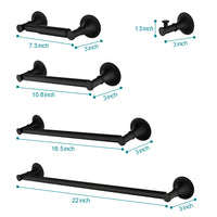 6 Piece Brass Bathroom Towel Rack Set Wall Mount Matte Black Brass