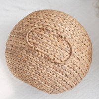 Gertrude Water Hyacinth Woven Wicker Round Cat Bed Cave With Handles 18" X 18" X 18" For Any Size Cat Breeds, Chihuahua And Use With Cat Tower Light Brown Wicker Water Hyacinth