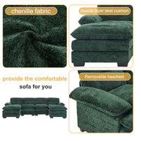 U Shaped Profile Sofa, Including Two Single Seats And Two Chaise, Modular Sofa, Chenille Sofa,Green Green Foam Polyester 4 Seat