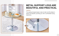 A Glass Tabletop With A Diameter Of 35 Inches And A Modern Minimalist Circular Dining Table With Electroplated Silver Metal Legs. Suitable For Restaurants, Living Rooms, And Conference Rooms.Dt 1166 Transparent Glass Metal