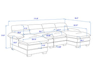 U Shaped Profile Sofa, Including Two Single Seats And Two Chaise, Modular Sofa, Chenille Sofa,Grey Grey Foam Polyester 4 Seat