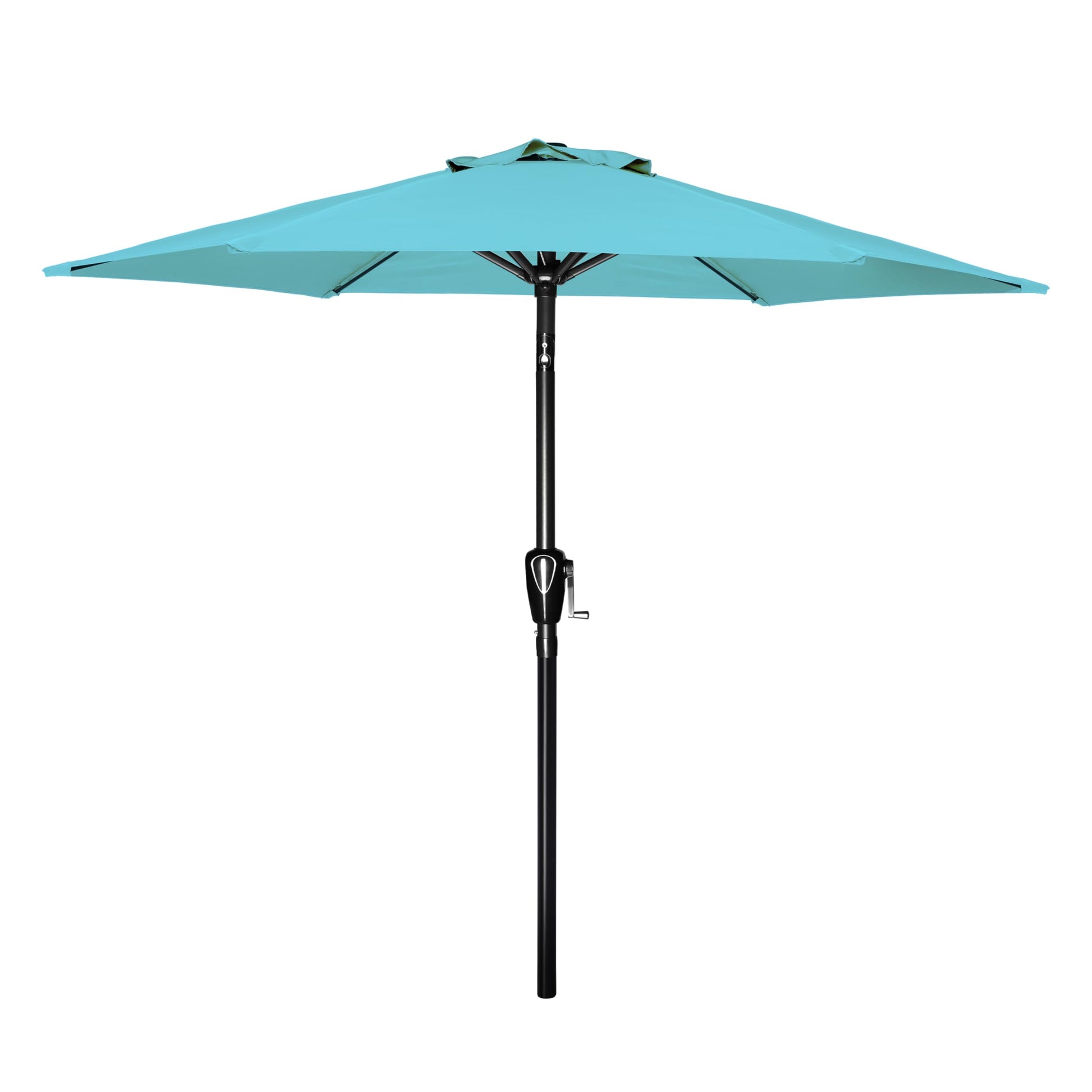 7.5Ft Patio Outdoor Table Market Yard Umbrella With Push Button Tilt Crank, 6 Sturdy Ribs For Garden, Deck, Backyard, Pool, Turquoise Turquoise Manual Garden & Outdoor High Wind Resistant Umbrellas