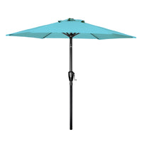 7.5Ft Patio Outdoor Table Market Yard Umbrella With Push Button Tilt Crank, 6 Sturdy Ribs For Garden, Deck, Backyard, Pool, Turquoise Turquoise Manual Garden & Outdoor High Wind Resistant Umbrellas