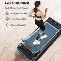 Under Desk Treadmill, Walking Pad, 2 In 1 Portable Treadmill With Handle Remote Control Led Display, Walking Jogging Machine For Home Office Use 265 Lbs Black Abs Rubber Steel Q235