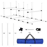 4 Pack Adjustable Dog Agility Jumps With Carry Bag Exercise Dog Jumping Hurdles For Indoor Outdoor Dog Agility Course Game, White White Plastic Indoor & Outdoor Use