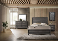 Full 4 Pc Contemporary Bedroom Set Made With Wood In Gray Box Spring Required Full Gray Wood 4 Piece Set Bedroom Bed Included,Dresser Included,Mirror Included,Nightstand Included Contemporary,Modern