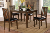 Dark Brown Cherry Finish 5Pc Dining Set Table With 4 Chairs Black Faux Leather Upholstery Wooden Kitchen Funiture Dinette Set Wood Brown Mix Seats 4 Wood Dining Room 48 Inches Rectangular Dining Table With Chair Wood