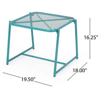 Elba 15.5"H Side Table Teal Iron