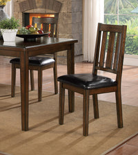 Dark Brown Cherry Finish 5Pc Dining Set Table With 4 Chairs Black Faux Leather Upholstery Wooden Kitchen Funiture Dinette Set Wood Brown Mix Seats 4 Wood Dining Room 48 Inches Rectangular Dining Table With Chair Wood