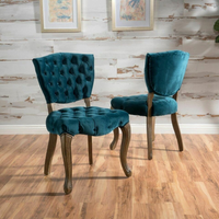 Kd Tufted Chair Wthr Set Of 2 Teal Altay Velvet