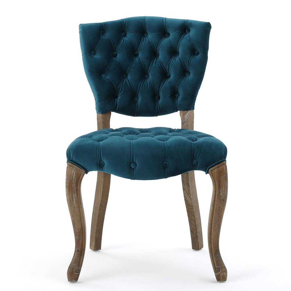 Kd Tufted Chair Wthr Set Of 2 Teal Altay Velvet