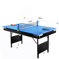 5.5Ft 3 In 1 Billiard Table, 3 In 1 Pool Table, 5.5Ft Game Table, 3 In 1 Table Tennis Table, Billiards, Pool Table, Multifunctional Billiard Table, Multifunctional Table Tennis Table Black Blue Without Foldable American Design,European Multifunctional