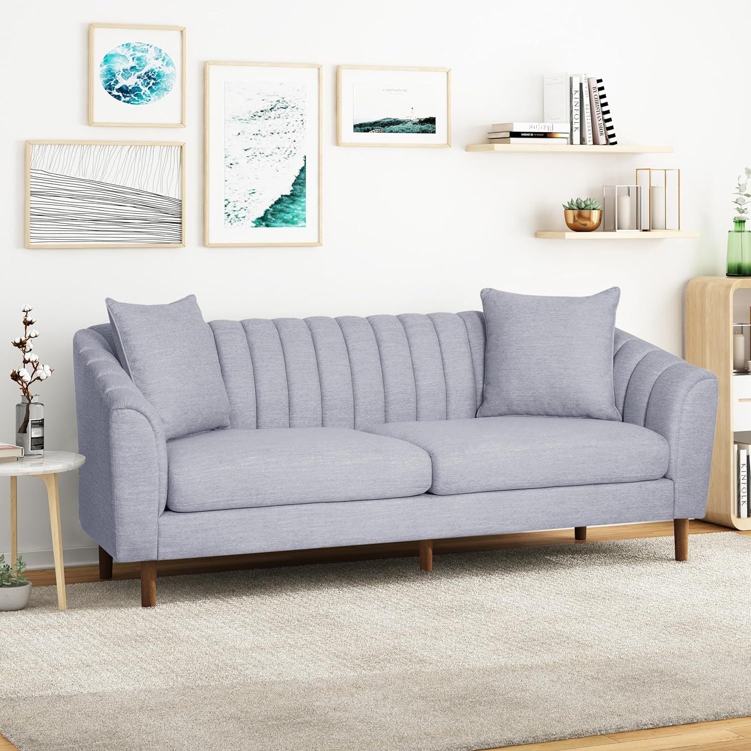 3 Seater Sofa Grey Fabric