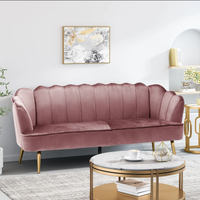 3 Seater Sofa Blush Velvet