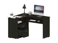 Raleigh L Shaped Desk, Two Drawers, One Shelf, Cpu Storage Black Office American Design Pine Pine Engineered Wood