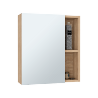 Labelle Medicine Cabinet With Mirror, Five Internal Shelves, Single Door Pine Beige 1 5 Bathroom Wall Mounted Modern Particle Board Particle Board